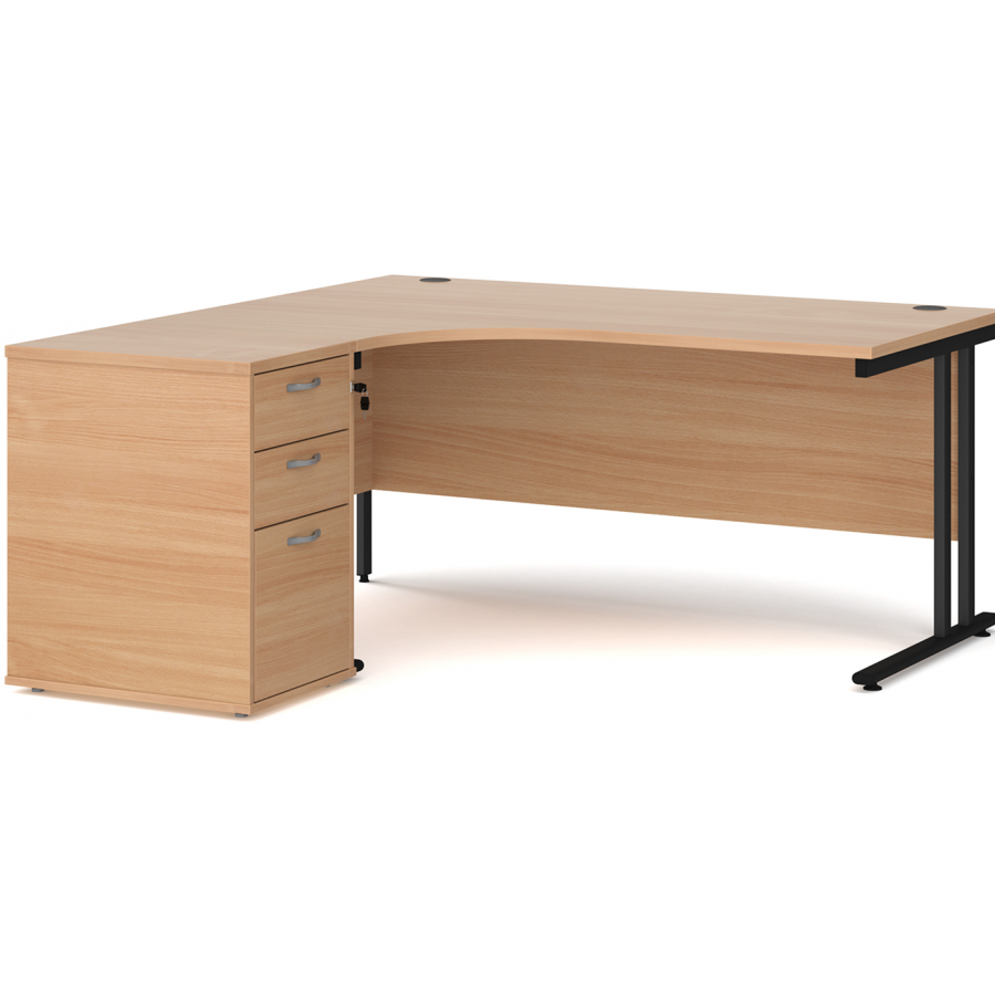 Maestro Corner Desk with Desk High Pedestal 